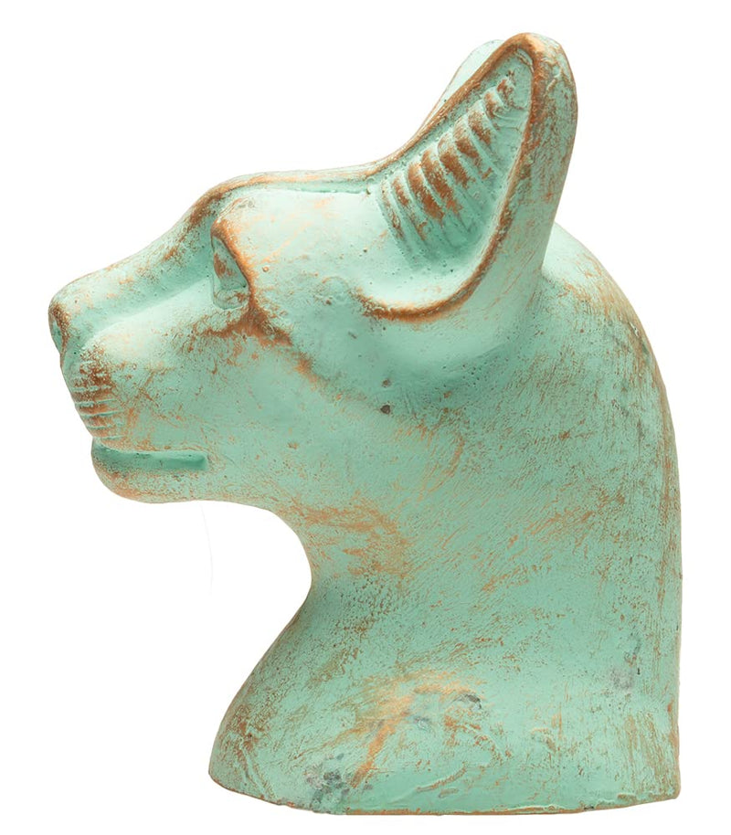 Discoveries Egyptian Imports Authentic Miniature Statue - Patina Finish - Bastet Cat Goddess Bust - 4" - Made in Egypt