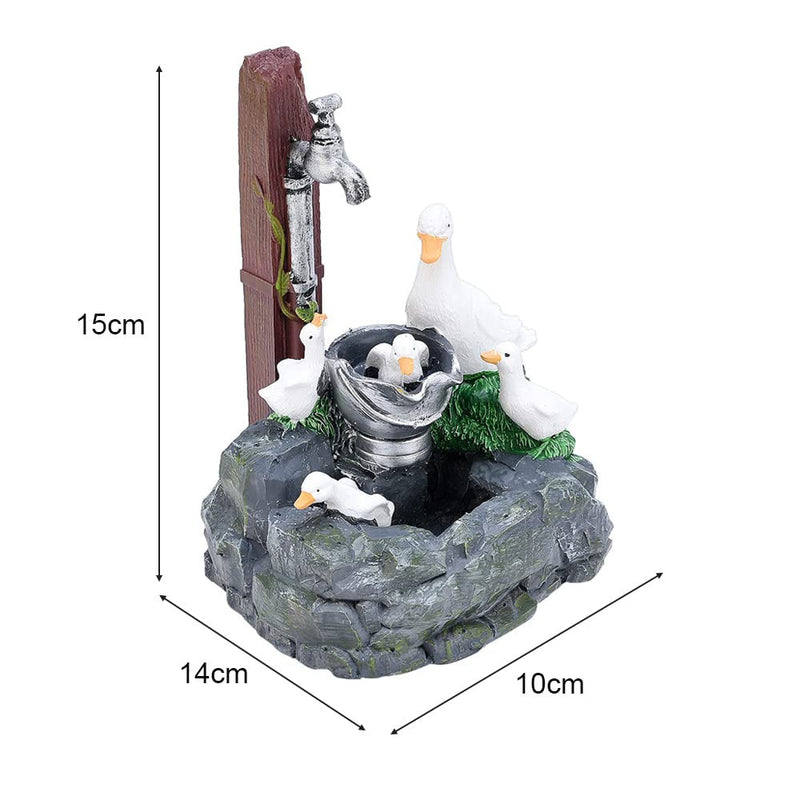 Solar Powered Mini Family Duckl Decorative Water Fountain Quiet and Soothing Water Sound