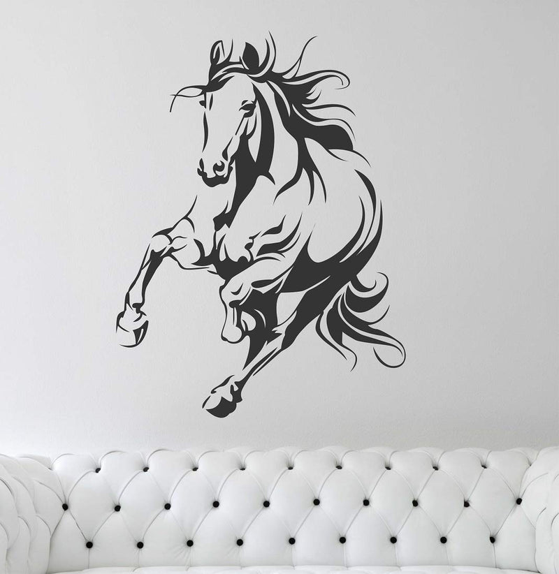 Tuffuk Black Horse Large Vinyl Wallstickers for Home Decorations(60 cm x 50 cm)5TZ396