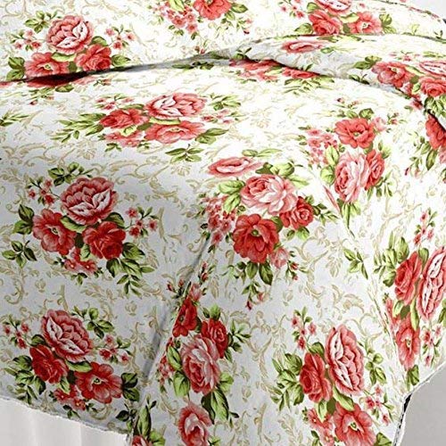 Wonderlook Super Soft Reversible Double Bed AC Dohar Microfiber Summer AC Blanket AC Dohar/Summer AC Blanket (Double Bed) (85 x 90 Inches)(Pink Flower, Set of 1)