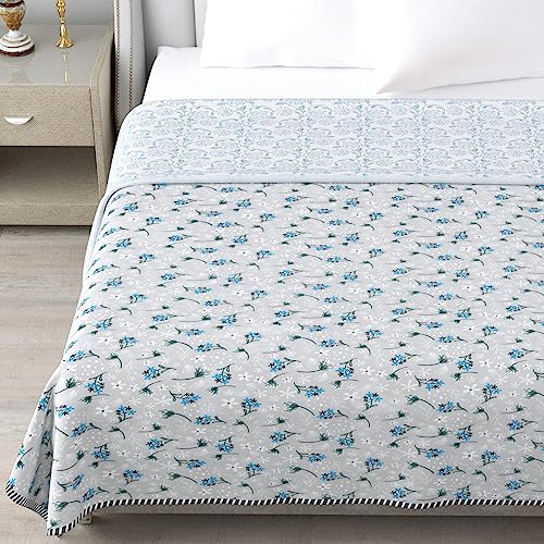 XFY Pure Cotton Floral Reversible dohar Single Bed/dohar Single Bed Cotton 60x90 (design-412)