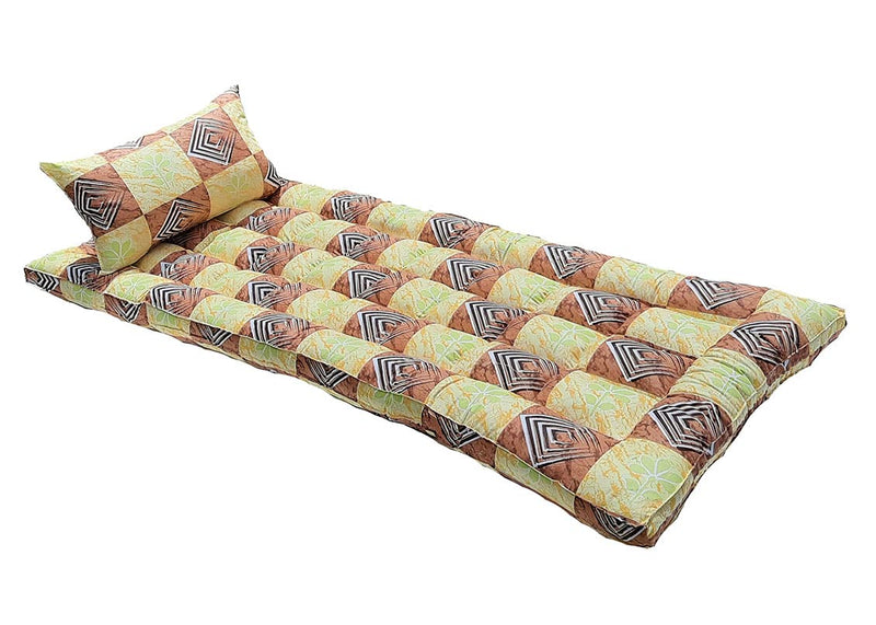 VG Mattress - Ilavam panju Kapok Silk Cotton Semal Foldable Hostel Mattress, 6.25 x 2.5 feet x 3 inches with 1 Pillow.