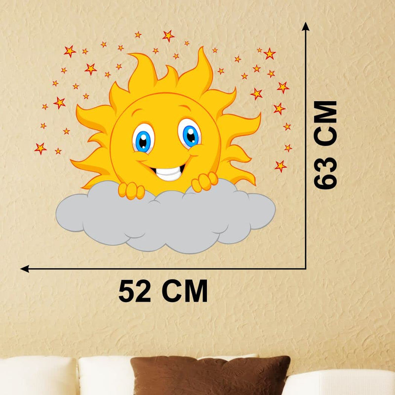 Delight Art Happy Sunrise Wall Sticker Size - (52 * 63) cm Model id - (DAMC00272L)