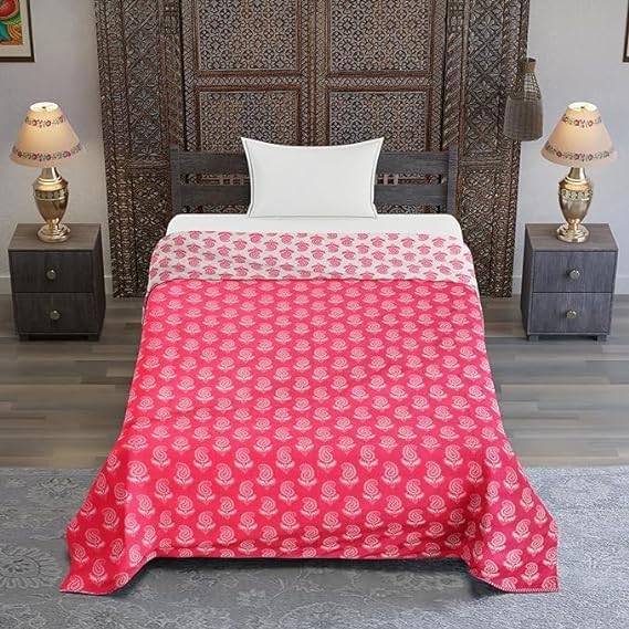 Click Tick Dohar Double Bed Or Single Bed Cotton Dohar, Quilt, AC Blanket, Reversible Cotton Reversible Dohar Single Bed Size Or Double Bed All Season Blanket AC Comforter (Style-10, Double Bed)