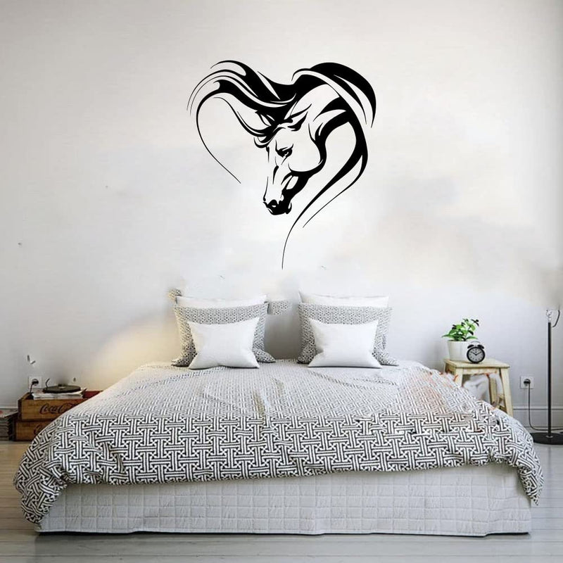 GADGETS WRAP Vinyl Decal Sticker Horse Head Heart (Item Finish Size : 80cm x 72cm)