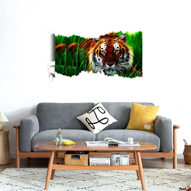 GADGETS WRAP Printed Wall Decal Sticker Scratched Paper Style Wall Decal (90cm x 50cm) - Lightning Tiger