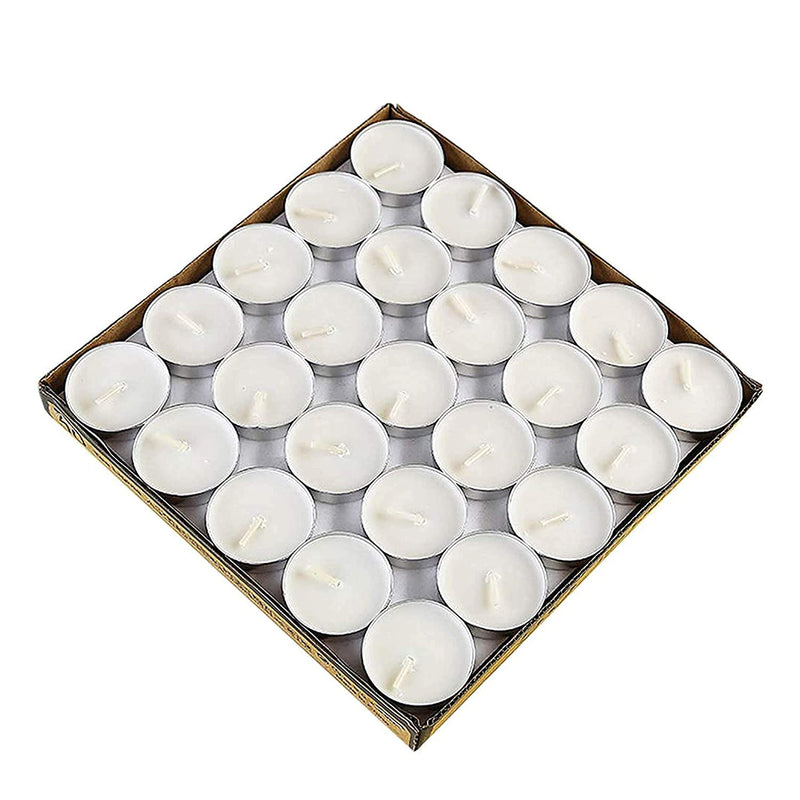 XUEBIN Tea Light Candles 4 Hours Burning, Set of 500 Unscented Paraffin Wax Candles for Home Decor/ Diwali Decoration/ Birthday Parties and Festive Season (Pack of 500)