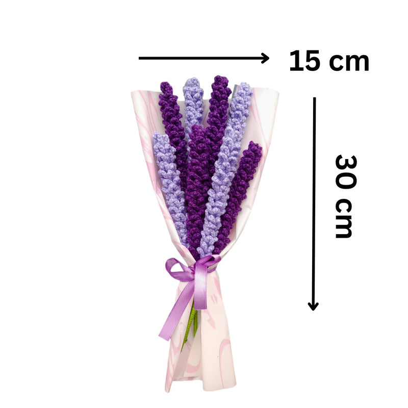 Crochet Lavender Flower Bouquet ~ Fully Handmade Artificial Flower Used 100% Acrylic Yarn ~ This Forever Flower Best Gift for Birthday, Anniversary, Wedding, Mother’s Day & Baby Shower…