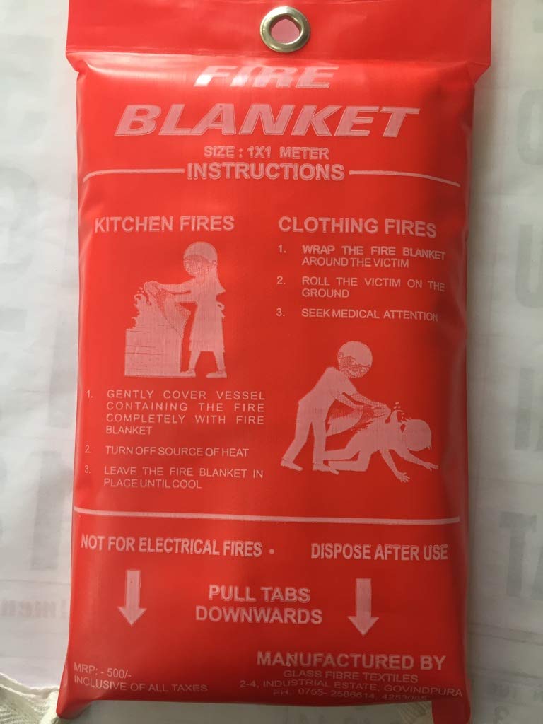 GFT Fire Blanket Size 1 meter x 1 meter (White)