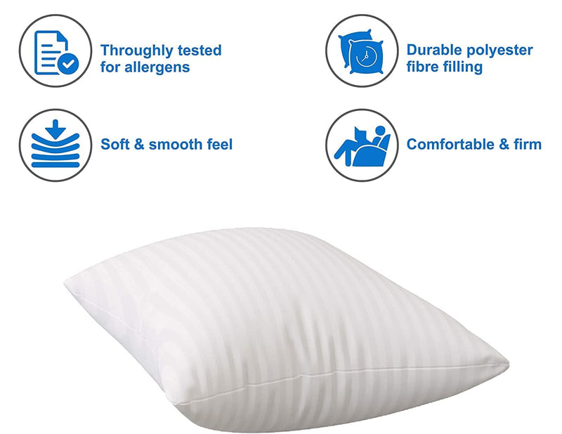 Wakewell Cushions For Sofa, Microfibre Filled Soft Cushion/Pillow, White (Pack Of 5 Cushions, 16X16 Inches)