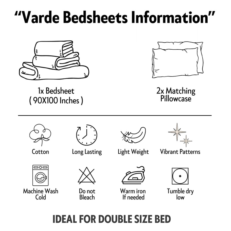 Värde 210 TC Handmade Double Bedsheet | Without Pillow Cover | Handloom Cotton Bedsheets for Double Bed | Bed Sheet Size (90X100 Inches, 7.5 x 8.3 Feet | Burly Wood)