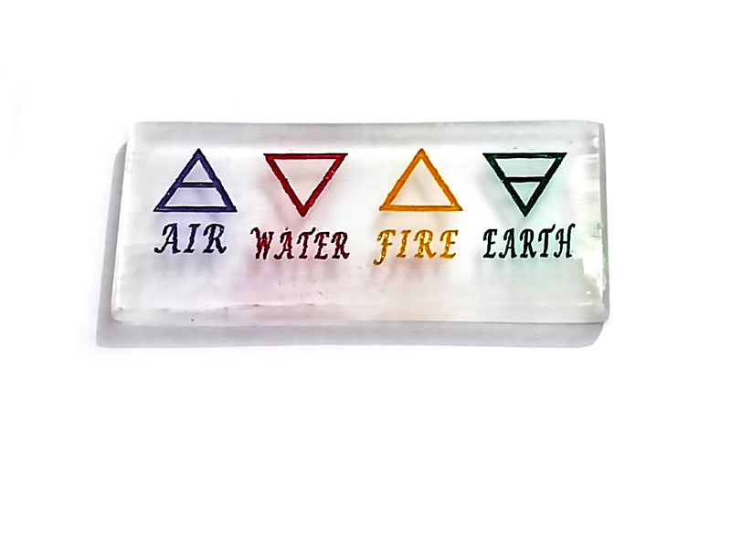 Astroghar Natural Selenite Crystal Four Element Energy Charging Plate for Reiki and Chakra Healing