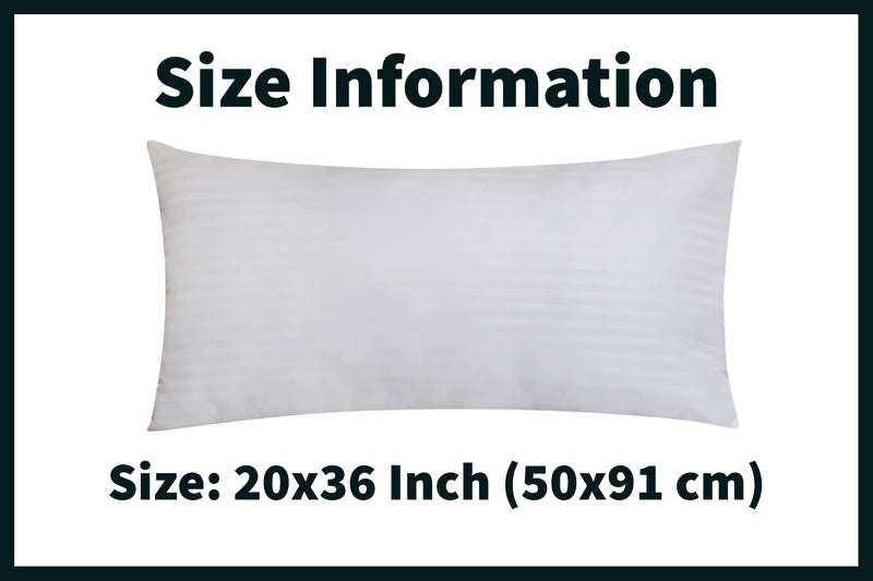 TrueCloud Polyester Rectangular 20X36 Inches Cushion, Set Of 4, Bed Pillows For Sleeping King Size Pillow, Hollow Conjugated Pillow Home & Hotel Collection Fluffy Soft Pillows - White Stripe