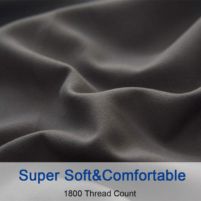 Sonoro Kate Bed Sheet Set Super Soft Microfiber 1800 Thread Count Luxury Egyptian Sheets 18-Inch Deep Pocket Wrinkle and Hypoallergenic-4 Piece(California King Dark Grey)