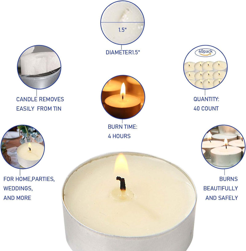 The Decor Affair 500 Pcs White Tea Light Candles, Each Bestowing 6-7 Hours of Uninterrupted, Magical, and Mesmerizing Illumination, to Elevate Your Space and Set a Spellbinding Atmosphere.