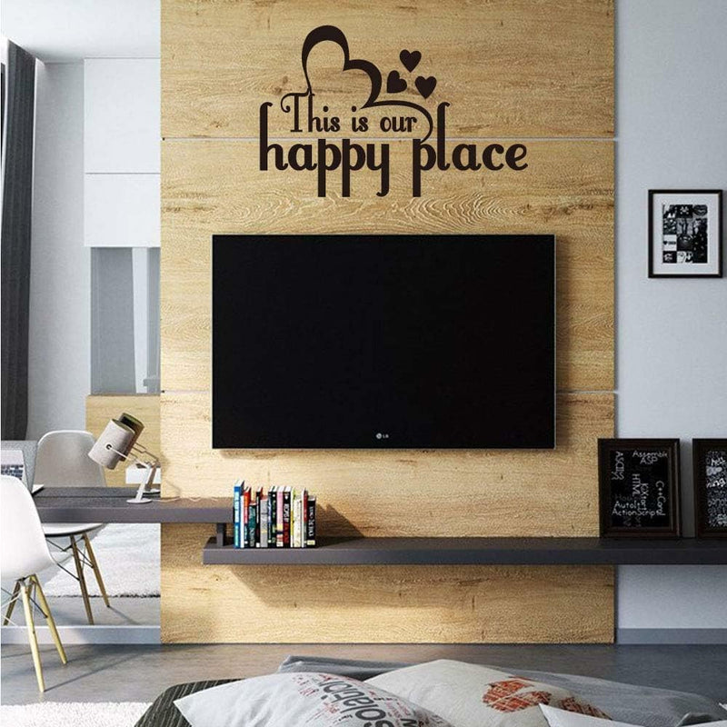 GADGETS WRAP This is Our Happy Place Family Wall Decal Love Quote Vinyl Wall Lettering Home Decor Wall Art