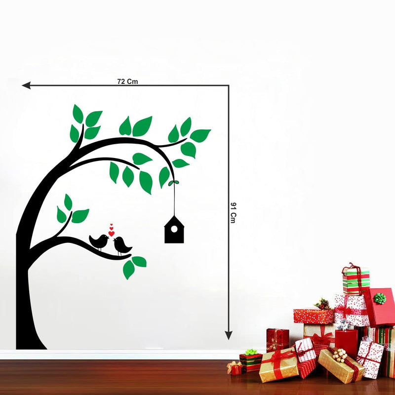 Decor Kraft Tree and Birds Wall Sticker & Decal,Size- 58 Cm X 40 Cm,Nature