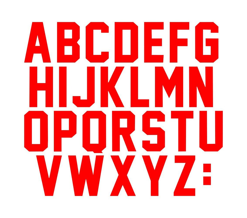 decalbazaar Vinyl ABC Alphabet Corner Cut Letters Glossy Wall Glass Vehicle Sticker, 2 Inches Red