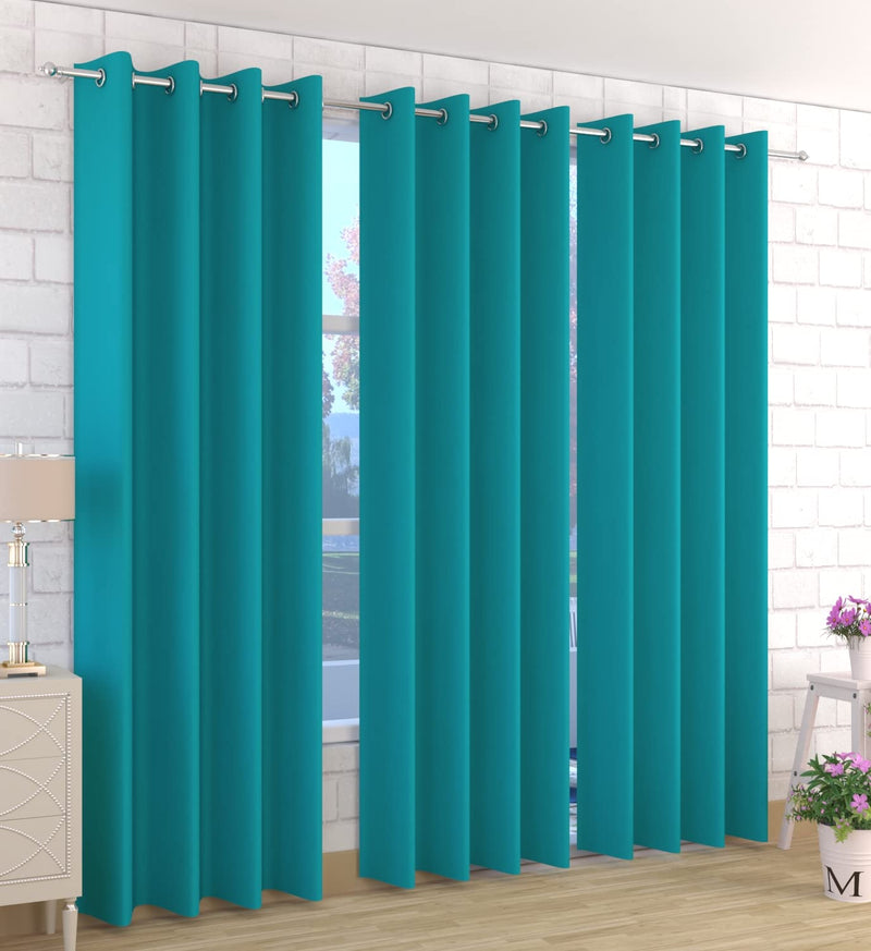 Kiara Creations 2 Piece Room Darkening Solid Thermal Insulated Blackout Curtains For Window 5 Feet, Aqua (Aqua, Window - 5 Feet), Opaque