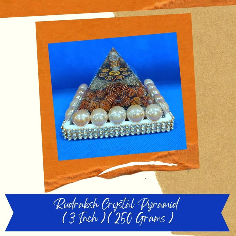 VSP VASTU SAMADHAN - 123 RUDRAKSH Organ Crystal Pyramid- for Help Bring in Good Fortune, Money, Abundance, and Overall Happiness (10 mm) (30 Gram)