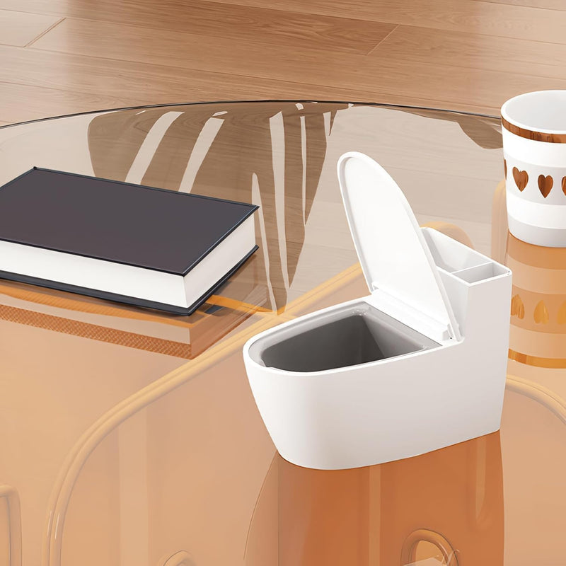 Divik Portable Ashtray Cigarette Ashtray Adhesive Ashtray Toilet-Shape Ashtray Punch Free Stainless Steel Cigarette Bin with Lid for Cigarette Smokers (1Pcs)
