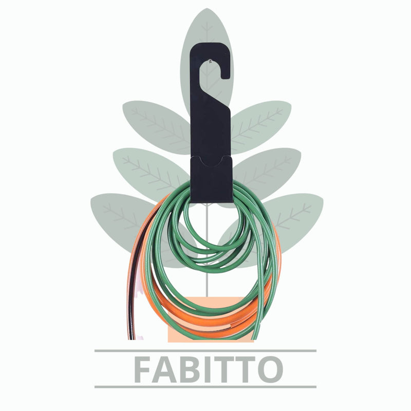 FABITTO™ Heavy Duty Garden Hose Holder | Hang with or Without Wall-Mounting | Irrigation Hose Mounts (Square Holder, Metal, Pack of 1)