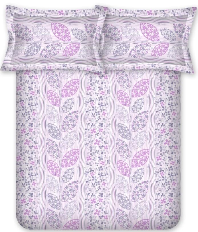 Bombay Dyeing Florentine 100% Pure Cotton California (Super) King Size BedSheet (274x274 cm or 108x108 Inch or 9x9 Foot Approx) with Two Pillow Covers