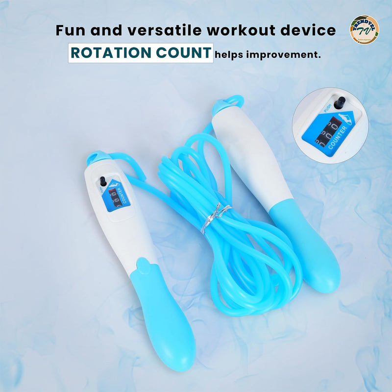 TRENDVEL Skipping Rope with Digital Counter for Men,Women,Kids. Jump Rope with Adjustable Height, Elegant handle. Gym Rope for Sports, Body fitness,workout. Made of Polyvinyl Chlorine,Multi Colour.