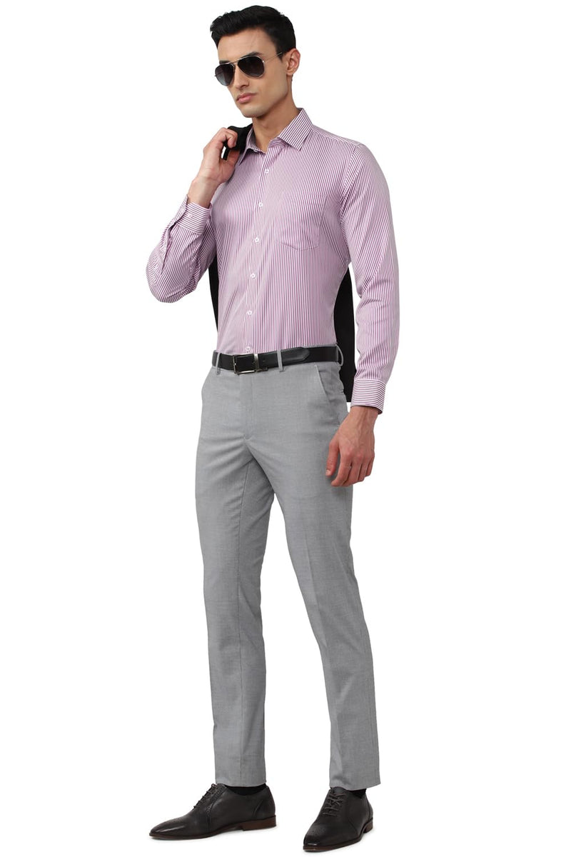 Van Heusen Men's Slim Fit Shirt (VHSFBSLBY73460_Purple