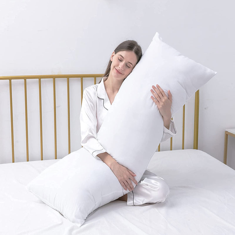 ATOOTFUSION Microfiber Insert Soft Long Bed Breathable Full Body Pillow for Adult Side Sleeper (White, 20 x 54 inch)