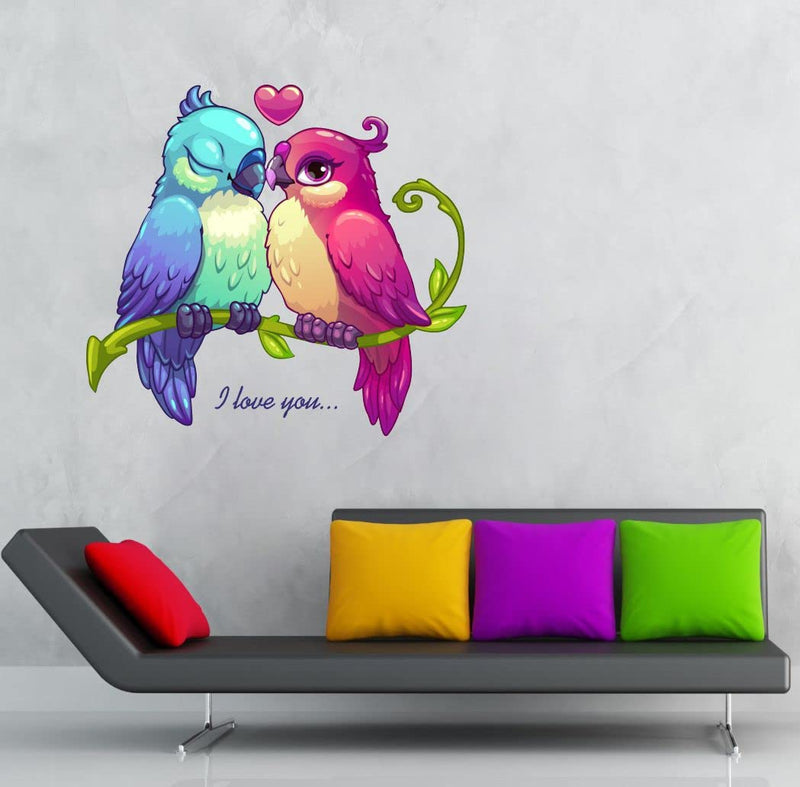 Delight Art Birds Love Couple Design Wall Sticker Size - ( 56*52 ) cm Model id - ( DAMC01006L )