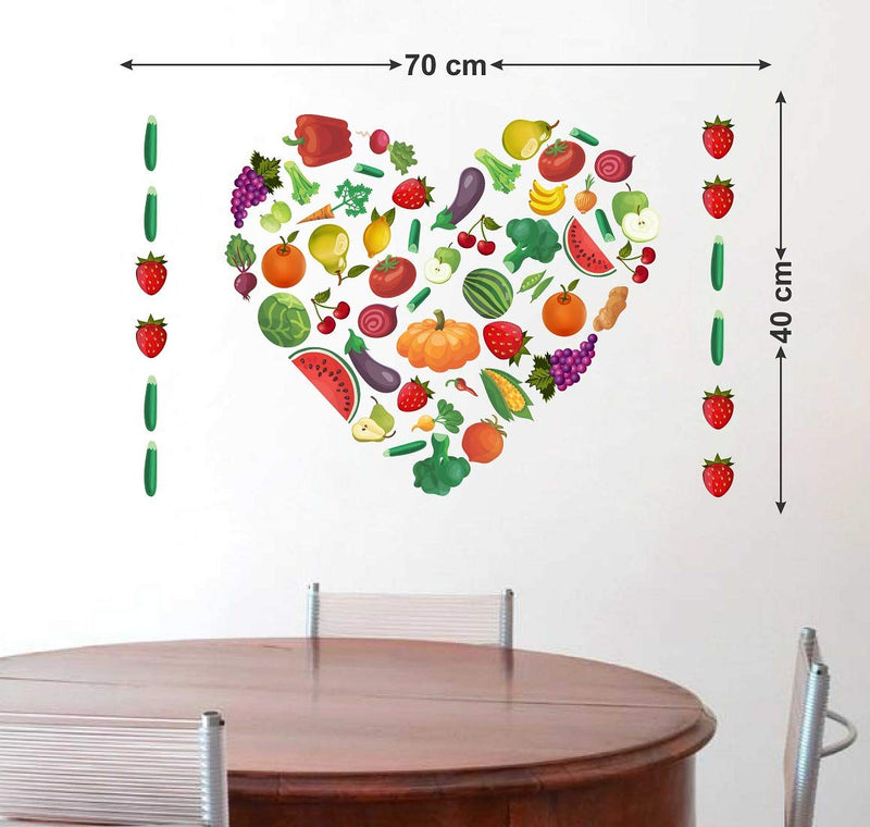 Tuffuk Fruits & Vegtables Large Vinyl Wallstickers for Home Decorations(70 cm x 40 cm)5TZ046