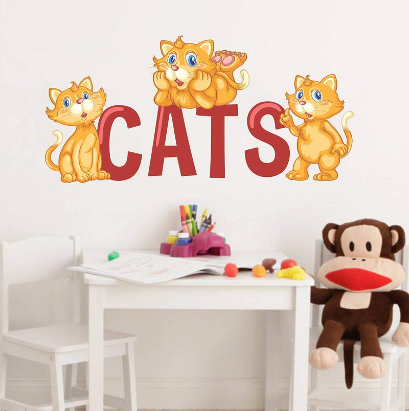 Tuffuk Cats Large Vinyl Wallstickers for Home Decorations (80 cm x 40 cm)5TZ080