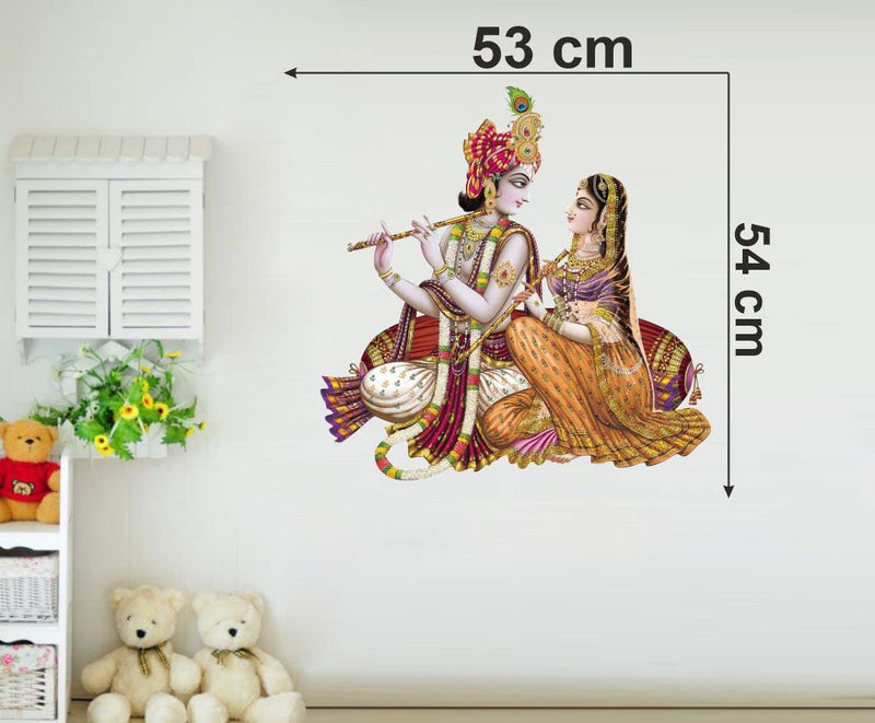 Delight Art Radha Krishna Design Wall Sticker Size - ( 53*54 ) cm Model id - ( DAMC00695L )