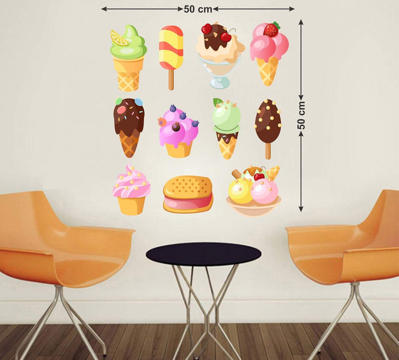 Tuffuk Ice Creams Large Vinyl Wallstickers for Home Decorations(50 cm x 50 cm)4TZ109