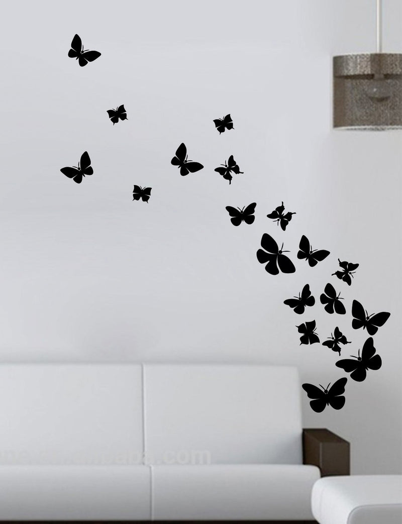 Flying Butterfly Self Adhesive VinylWaterproof Decorative Wall Stickers for Hall, Bedroom, Kitchen and Furniture