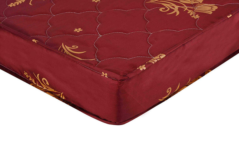 activa Travel Bed 3-Fold 4-inch PU Foam Single Bed Orthopedic Folding Mattress (Maroon, 72x35x4) | ISO Certified Company | Lightweight and Portable Mattress