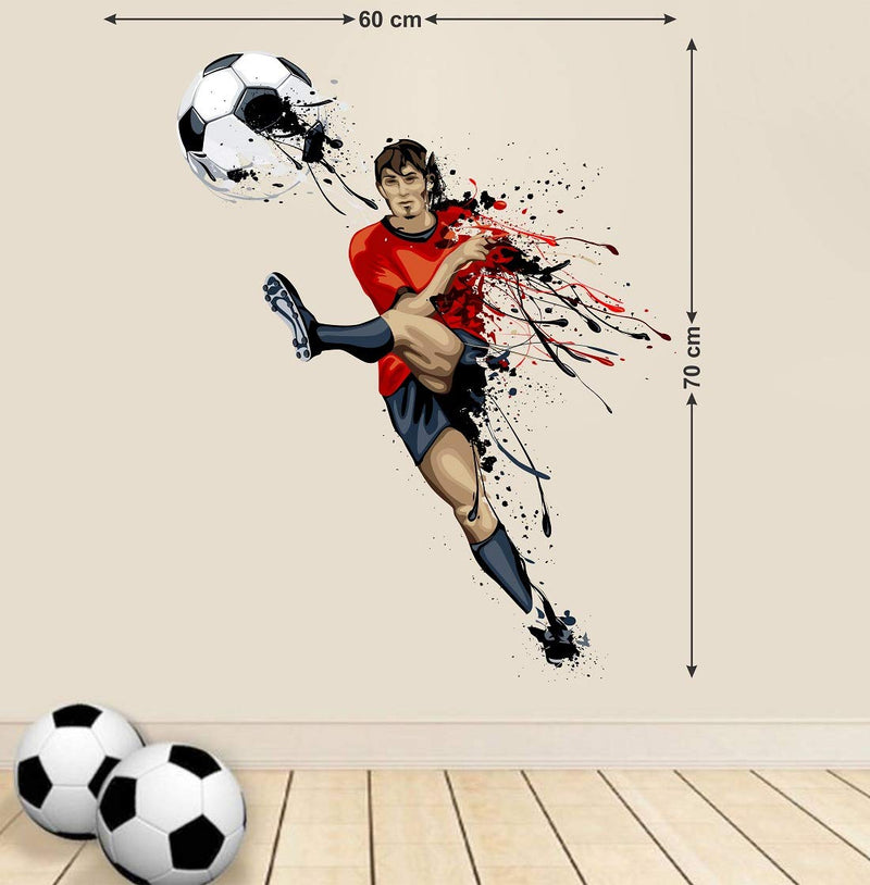 Tuffuk Foot Ball Large Vinyl Wallstickers for Home Decorations(70 cm x 60 cm)5TZ426