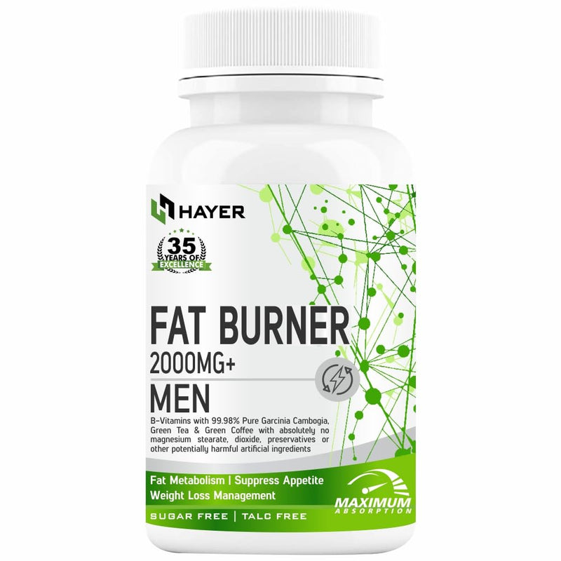 HAYER Fat Burner For Men Supplement, Green Tea, L-Carnitine, Green Coffee, Garcinia Cambogia To, Metabolism Booster, Belly Burners Weight Loss Supplements- 60 Keto Tablets (Pack1)