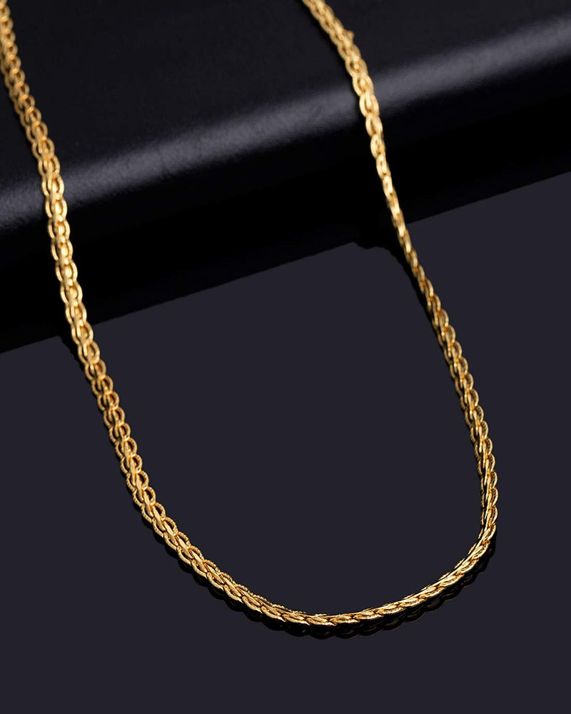 Fashion Frill Gold Plated Necklace Jewellery Neck Chain For Men Women Girls Boys Wedding Jewelry Gift (FF387)