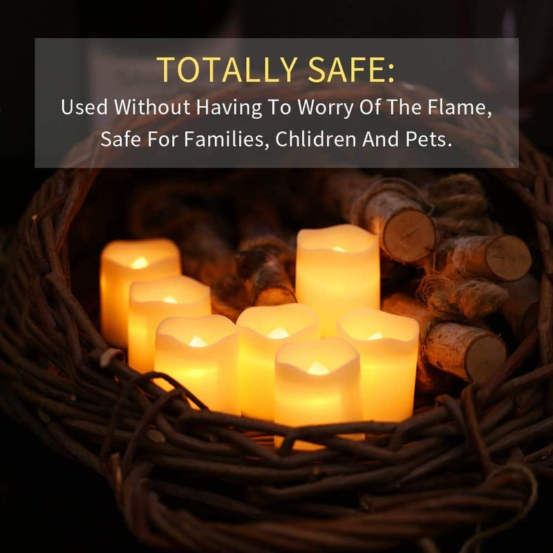 CherishX.com Warm White LED Tea Light Candle in Wave Shape, Ideal for Birthday Decoration, Diwali and for All Festival, Flameless Tea Light Candles (Pack of 30)