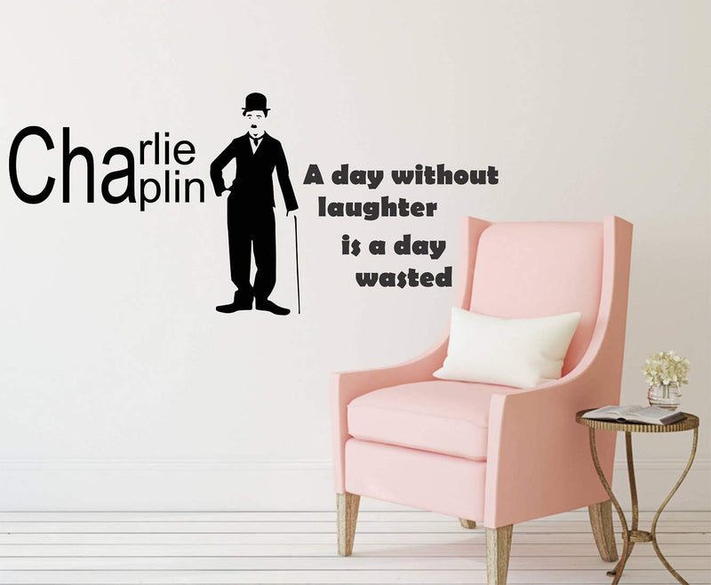 Tuffuk Charlie Chaplin Large Vinyl Wallstickers for Home Decorations(110 cm x 50 cm)5TZ128