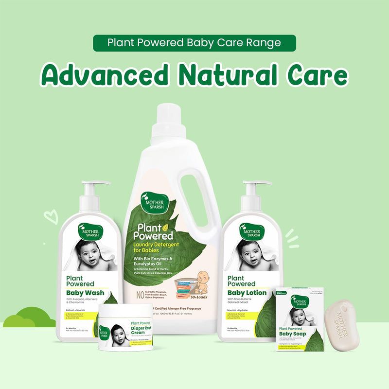 Mother Sparsh Baby Laundry Liquid Detergent (Powered by Plants) with Bio - Enzymes and Eucalyptus Oil - 500ML X 2