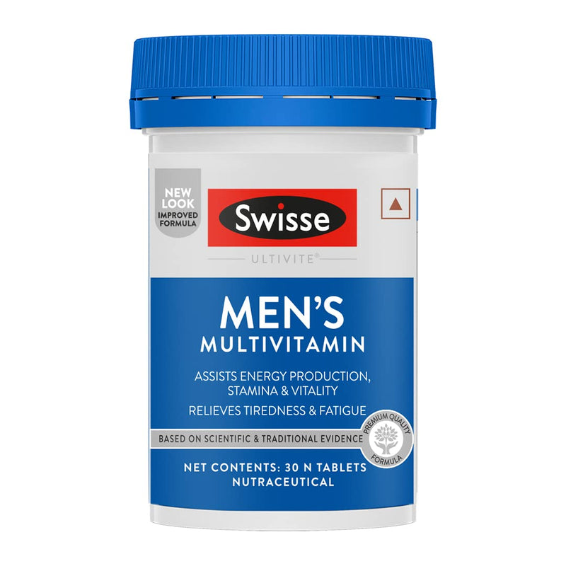 Swisse Men's Multivitamin - Manufactured In Australia, Imported Multivitamin From Australia's No.1 Multivitamin Brand - Boosts Energy, Stamina & Vitality With Ginseng & 35 Other Vital Herbs, Vitamins & Minerals (30 Tabs)