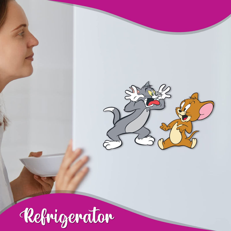 Bhai Please Tom and Jerry Wooden Fridge Magnet (Pack of 1) Fun Comic Character Gift and Decoration