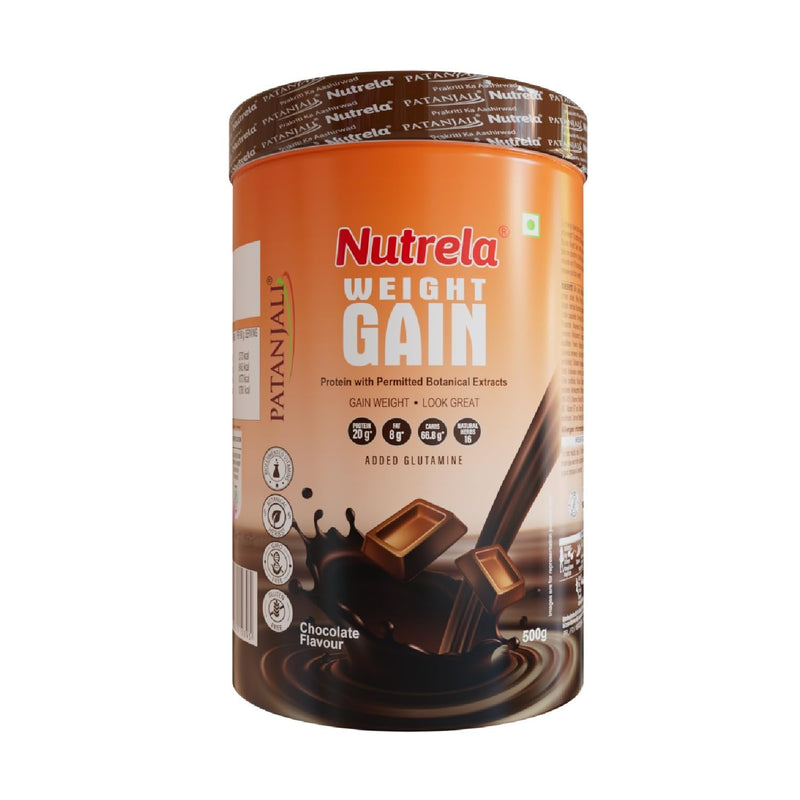 NUTRELA Weight Gainer-500G, Chocolate Flavour With FREE Shaker Bottle