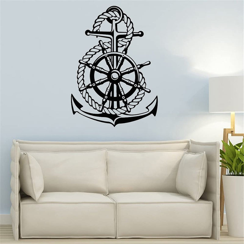 GADGETS WRAP Wall Decal Vinyl Sticker Wall Decoration - Ocean Sea Style Steering Wheel Ship Anchor Sailor Vinyl