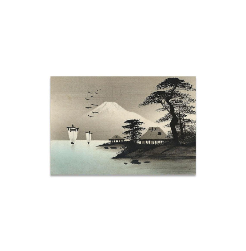 GADGETS WRAP Canvas Gallery Wrap Framed for Home Office Studio Living Room Decoration (17x11inch) - Postcard Japanese Painting