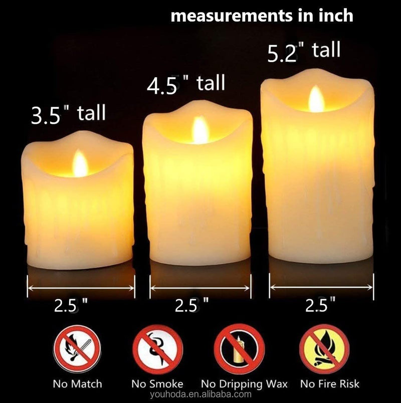 Adorazone Flameless LED Tealight Candles Battery Operated Warm Light for Diwali, Christmas, Home Decoration (Set of 3) (Large)