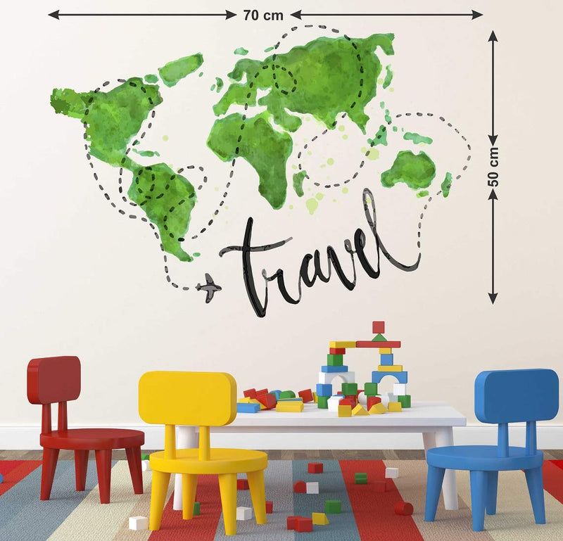 Tuffuk Travel Large Vinyl Wallstickers for Home Decorations (70 cm x 50 cm)5TZ350